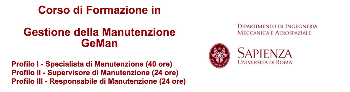 Corsi Gestione della Manutenzione - GEMAN Corsi Gestione della Manutenzione - GEMAN